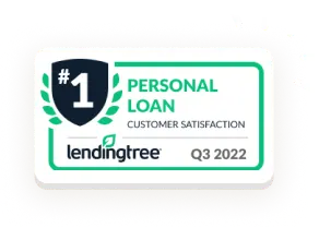 A tag saying number 1 of personal loan customer satisfaction by Landingtree - Q3 2022